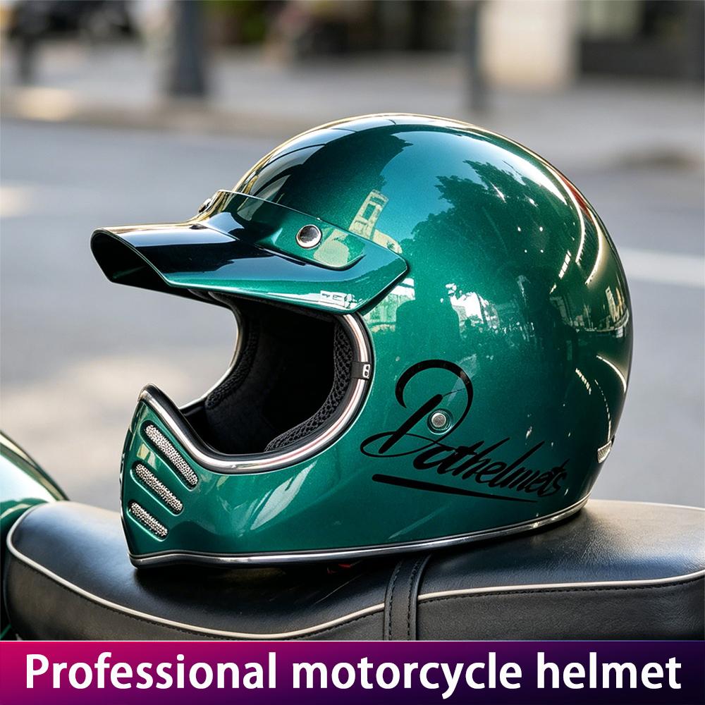 Motorcycle Helmet Hawk-billed Helmet Is Suitable for Off-road Vehicle Retro Cruise Tip Motorcycle Space Helmet.
