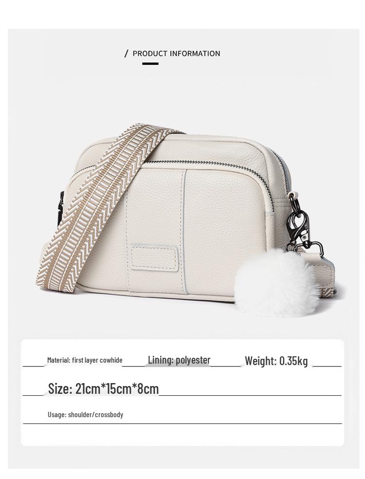 Women's Genuine Leather Shoulder & Crossbody Bag - Fashionable Solid Color, Small Square Design