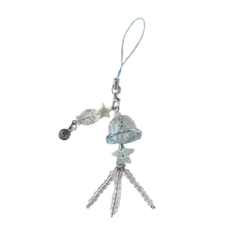 

Delicate Jellyfish Mobile Chain Adorable Jellyfish Bead Phone Hanging Charm for Cellphone and Purse Decoration 1 синий