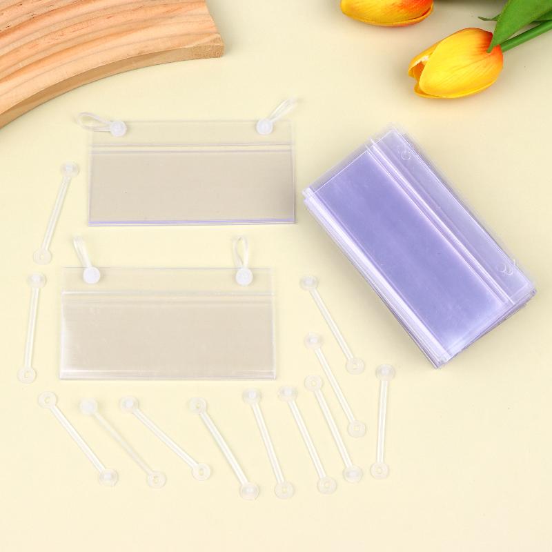 20 Peças Suportes de Etiqueta de Preço Impermeáveis de PVC Transparente Presilhas de Trava Dupla para Prateleira de Arame de Supermercado Exibição de Etiquetas de Preço de Varejo