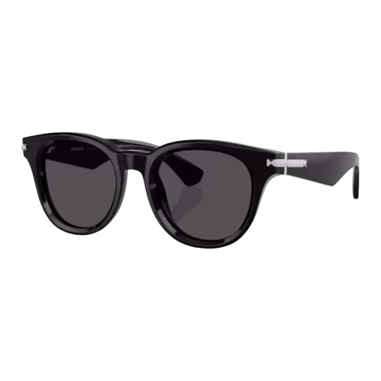 Burberry Logo Detail Plate Frame Round Sunglasses Men's Black