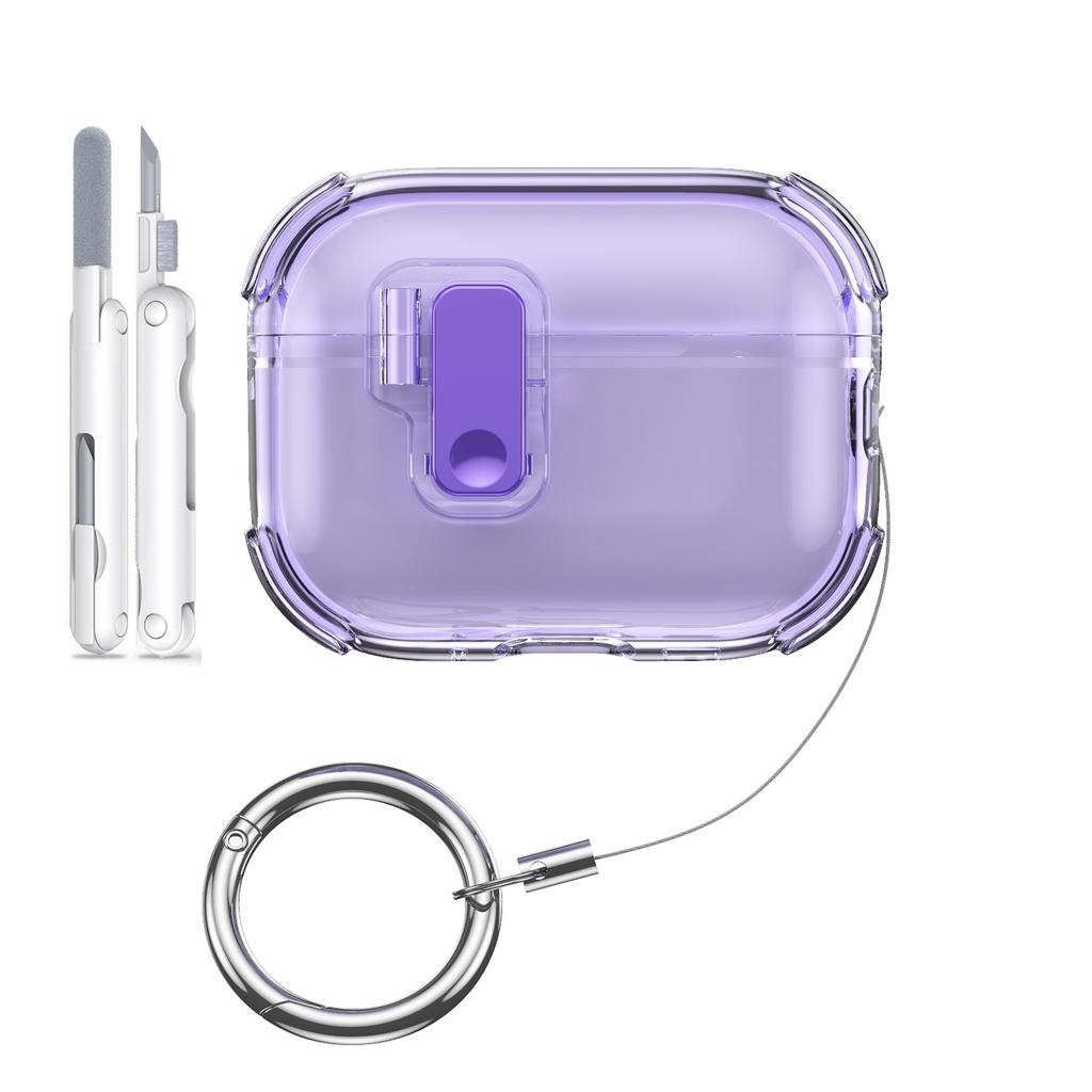 for AirPods Pro 3 Case Cover with Cleaning Kit Secure Lock Clear Case Soft TPU Protective Cover For AirPods Pro 3 with Keychain