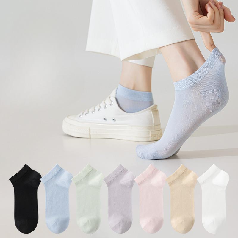 

Women s Summer Ultra Thin Breathable Cool Feeling Modell Boneless Short Boat Socks 1 pair чорний