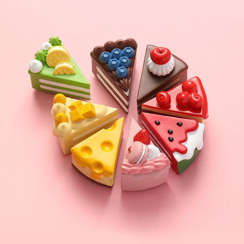 Früchtekuchen Kühlschrankaufkleber Simulation Lebensmittelspielzeug 3D Frucht Simulation Kuchen Kühlschrankdekoration Kreativer Magnetaufkleber