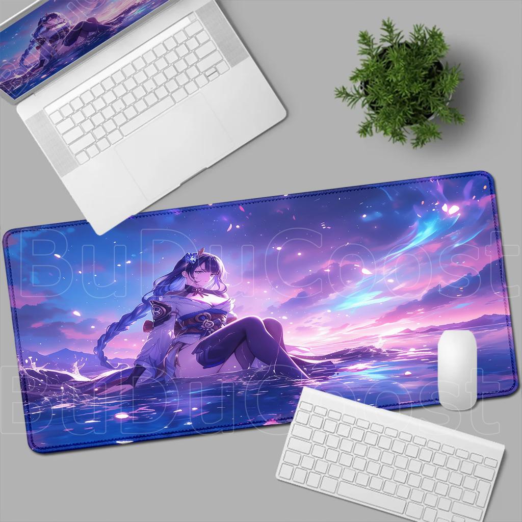 Beautiful HD Printing Gamer Mouse Pad Genshin Impact Raiden Shogun Nonslip Rubber Game Mousepad xmm Laptop Large Desk Mat