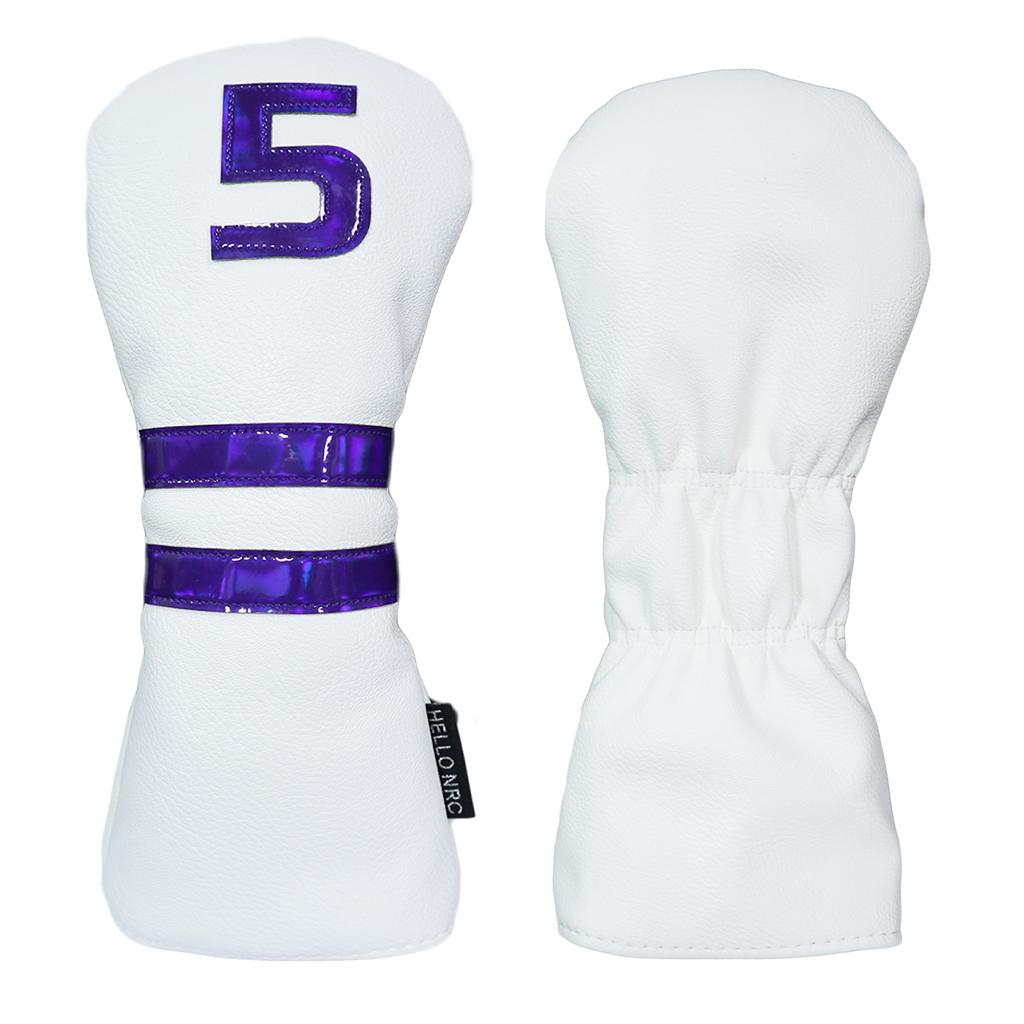 4pcs PU Leather Golf Headcover Wood Guard Sleeve Long Neck Club Head Cover -