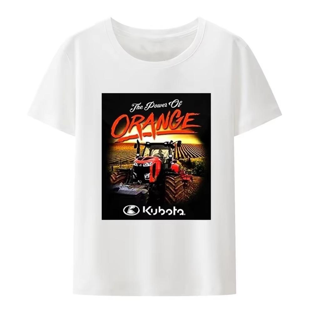 Kubota The Power Of Orange Men Fashion Letters Breathable Retro Hip-hop Anime T-shirt Unisex Poleras Mujer Character Classic