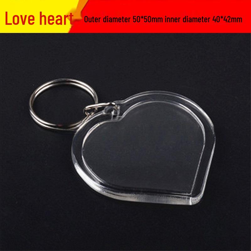 Double-Sided Transparent Acrylic Keychain: 1-inch & 2-inch Blank Photo Frame Pendant