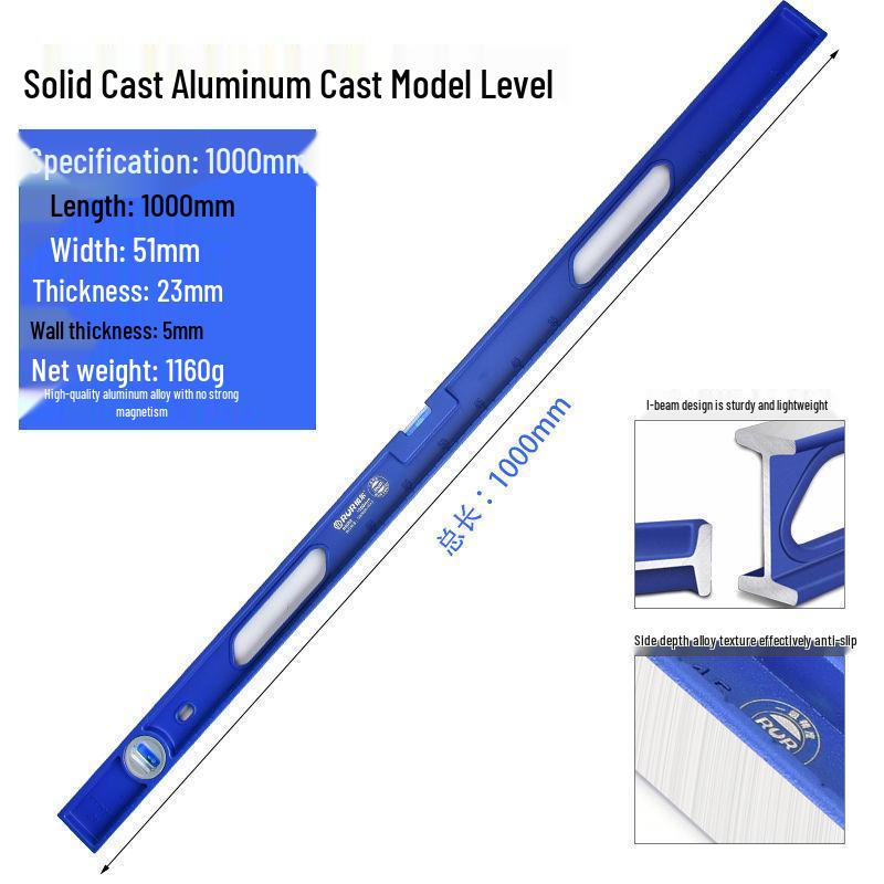 High Precision Solid Cast Aluminum Magnetic Spirit Level for Wall Tile Decoration