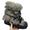 Niche Design Sense Fleece Thickened Snow Boots Women's Winter New Round Head Medium Tube Thick Bottom Heightening Warm Fluffy Boots