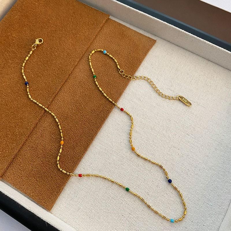 Korean Style Balloon Dog Pendant Choker Necklace - Cute Three-Dimensional Enamel Design in Titanium Steel