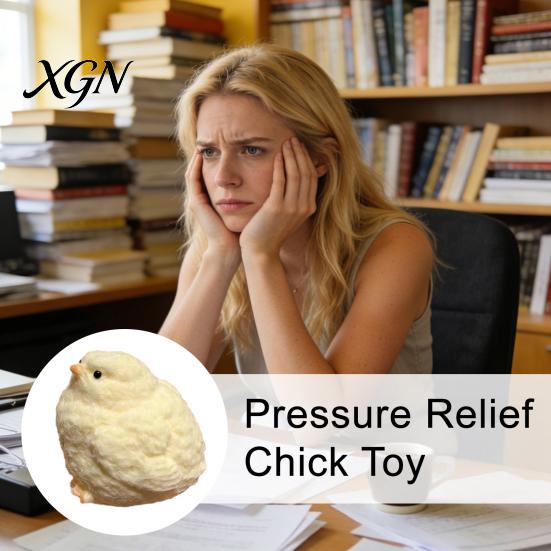 Elastic Stress Reliever Handmade Chick Relief Toy Pocket Size Ultra Soft Squeeze Pressure Fidget Anxiety Release Pinch Sensory Easter Stuffers Animal