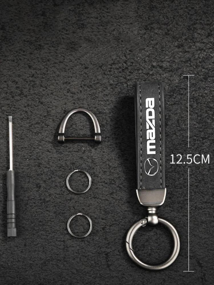 2025 Hot New Women Men Luxury Car KeyRing Suede Leather Car Keychain For Mazda 3 6 Atenza Protege Cx9 Cx7 Cx5 Rx8 Rx7 Mx5 Speed