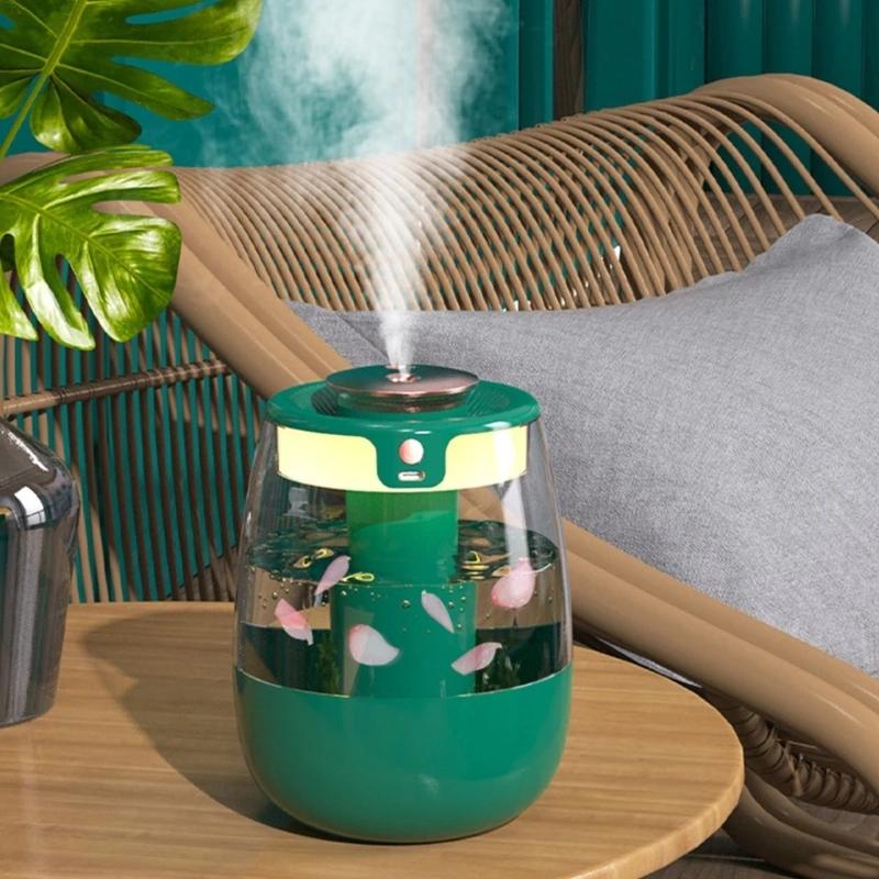USB Humidifier for Bedroom 1.3L Cool Misting Humidifier with Night Light Humidifier Digital Display for Home Plant Room X7XA