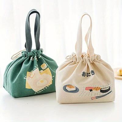 Style Pattern Cooler Lunch Box Portable Insulated Canvas Lunch Bag Thermal Food Picnic Lunch Bags For Women