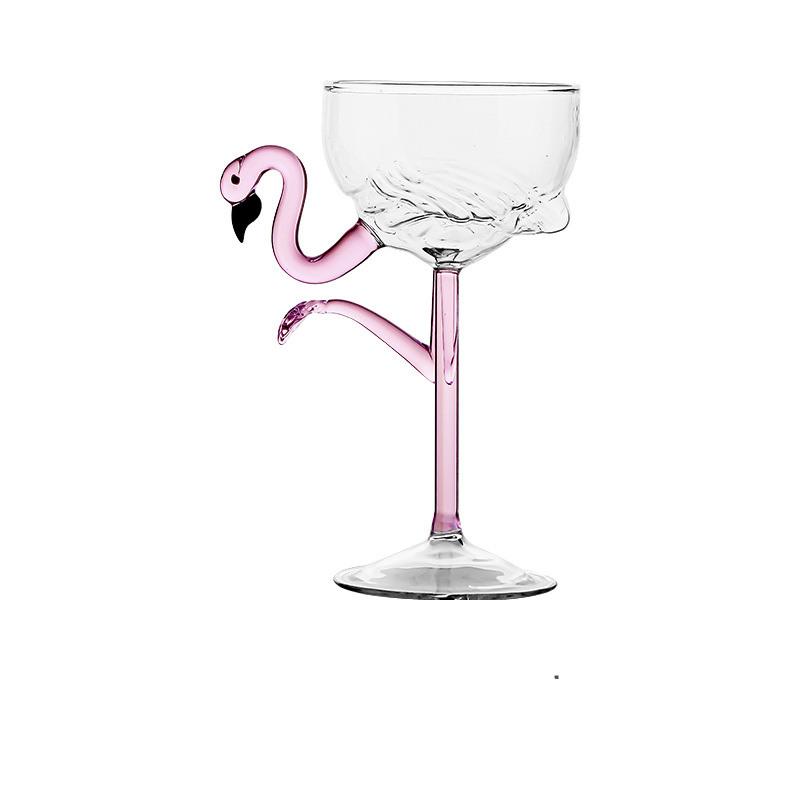 Flamingo Shaped Wine Glass 200ML Creative Cocktail Goblet for Bar Party - Unique Drinking Glassware