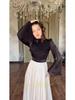 2025 Autumn Celebrity Waist-Slimming Silky Spliced Long Women's Dress