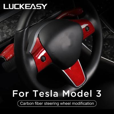 3K240G Für Tesla Modell 3 Mdoel Y Auto Innen Zubehör Lenkrad Patch Model3 2023 Carbon Faser Lenkrad