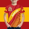 Boys Clothes Spanish Flag Graphic T-Shirt Vintage Casual Short Sleeved Kids Clothes 2-14Y Summer Outdoor Spanish Child Top Tee