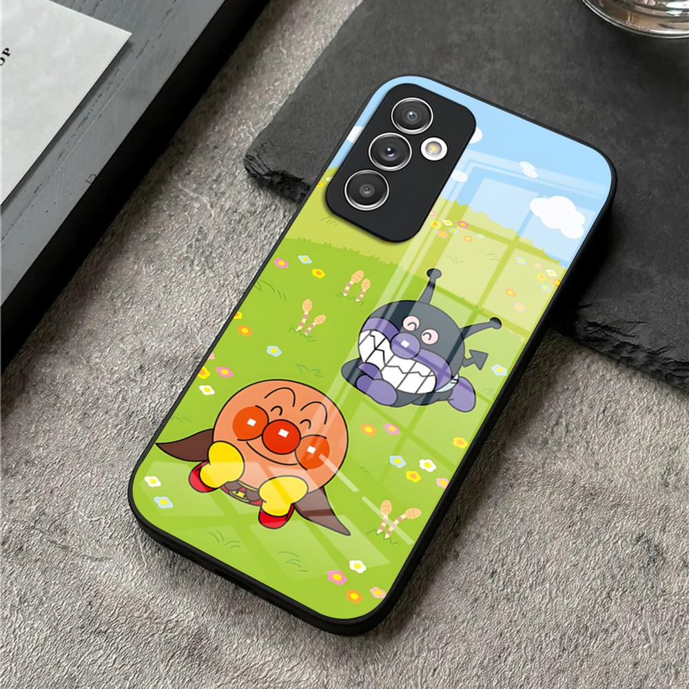 Phone Case For S25 Ultra Samsung S26 S23 S24 Plus S22 S20 S21 Fe A54 A34 A53 A16 Glass Cover Cartoon Cute Anpanman