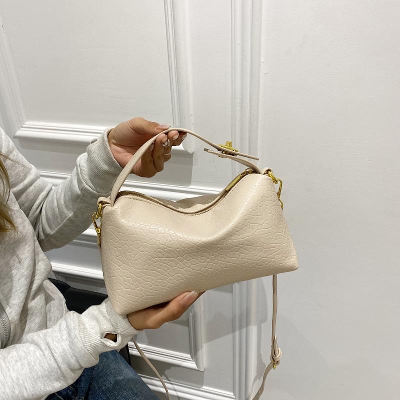 Lychee pattern bag women's new trendy fashion simple soft surface one shoulder crossbody hand carry retro armpit bag