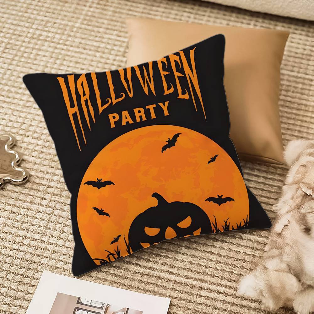 Halloween Witch Hat Skull Pillow Case Antidustmite Invisible Zipper Sofa Bed