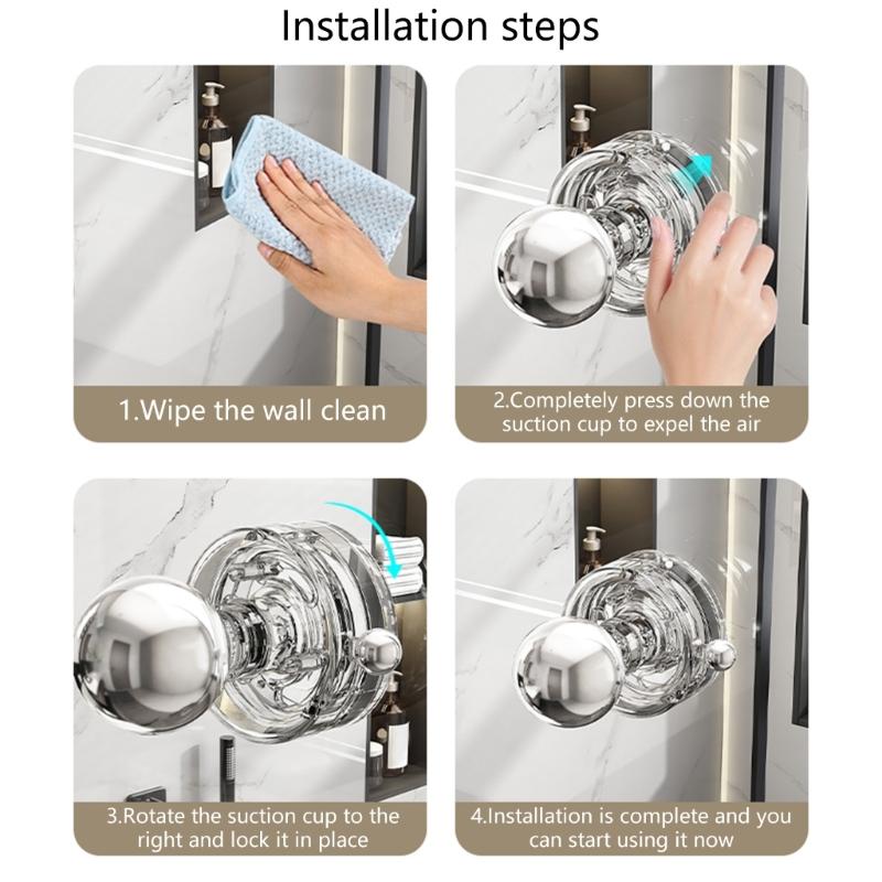 Powerful Suction Cup Glass Door Handle Reusable Waterproof Bathroom Grab Removable Door Handle Easy To Install