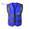 Arbeidsvest Herre Dame Refleksvest V-hals Ermeløs Glidelåslomme Pustende Nattsikkerhetsvest