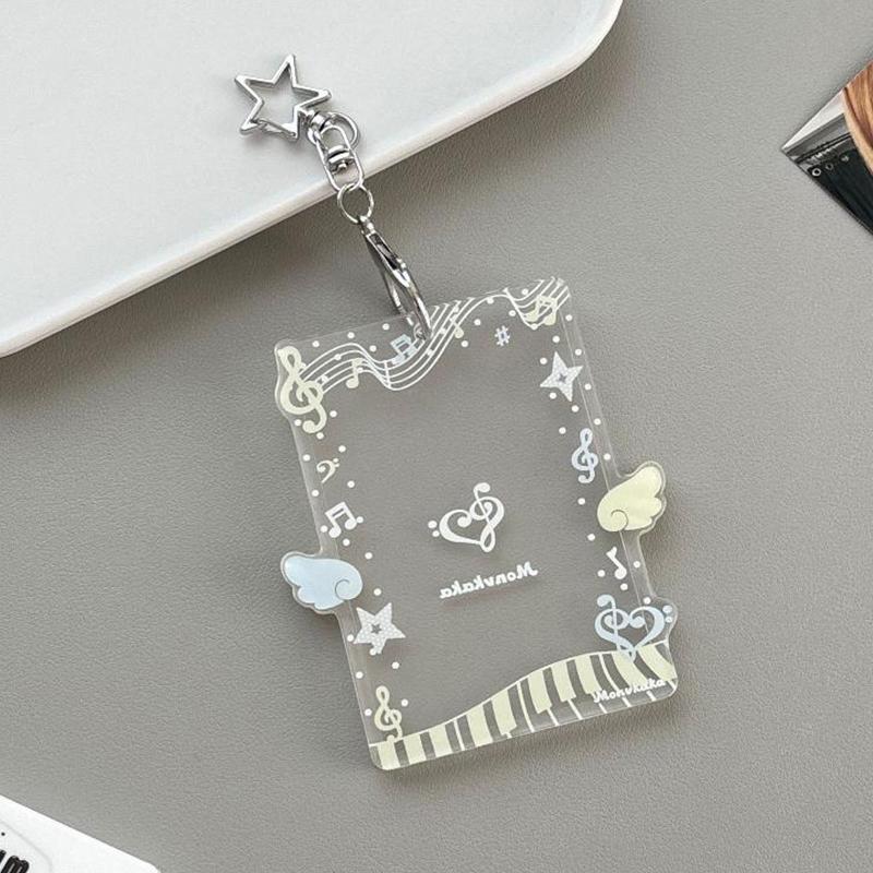 Angel Piano Themed 3 Inch Photocard Holder Acrylic Hard Card Sleeve Scratch Resistant Protector for Idol Card Collection