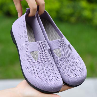 Reine Farbe Fly-Strick Einfache Elegante Mode Leichte Bequeme Einzelschuhe, Damenschuhe
