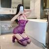 Sex underwear pure desire sexy purple transparent steel tray qn tight free nightdress temptation uniform robe