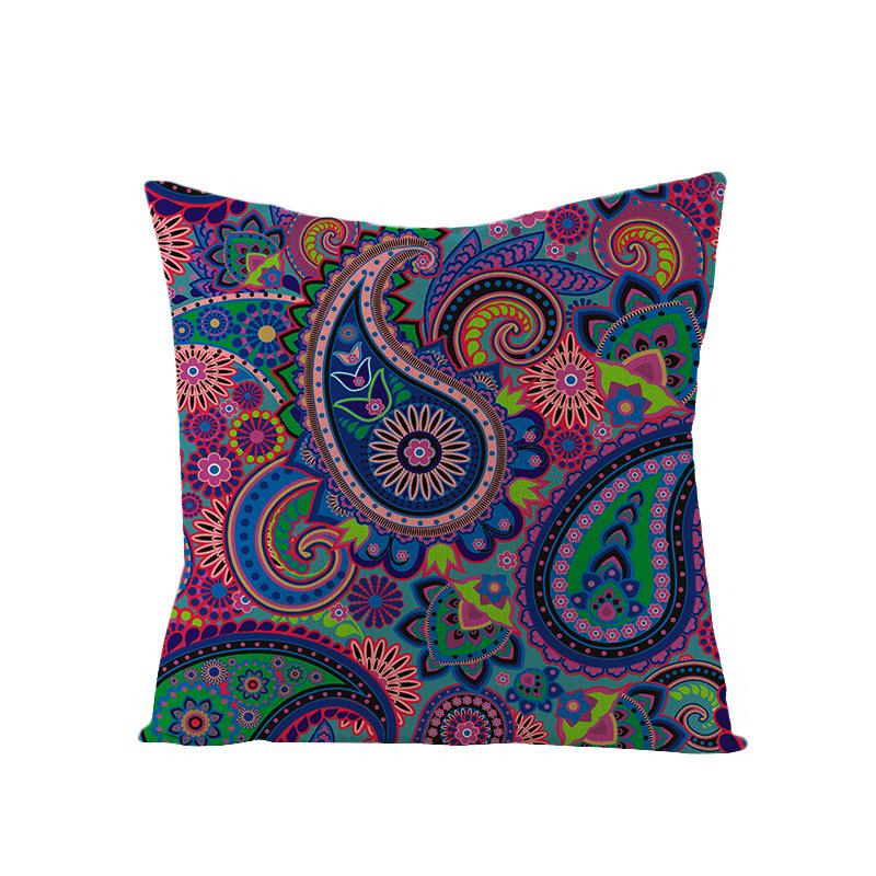 Kombination im Ethno-Stil Polyester Bedruckter Kissenbezug Boho-Stil Kaschmirblume Kissen Lendenkissenbezug