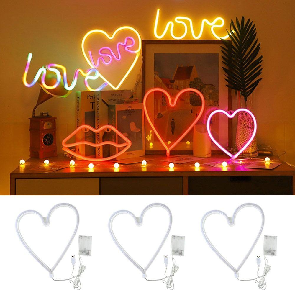 LED Atmosphere Light Love Shape Light Battery Powered Wall Lamp Valentine's Day Gifts