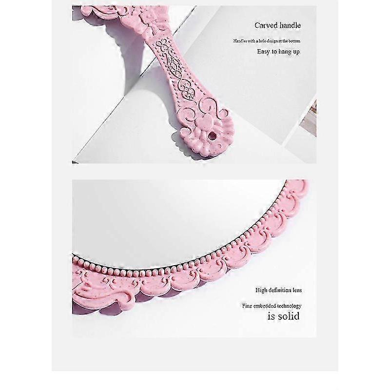 Vintage Hand Mirror with Handle, Portable Vanity Makeup Mirror for Travel, Classic Style Handheld Mirror