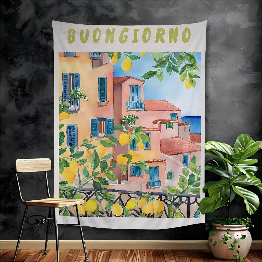 La Dolce Vita Lemon Hanging Bohemian Tapestry Indian Buddha Wall Decoration Witchcraft Bohemian Hippie Cheap Hippie Wall Hanging