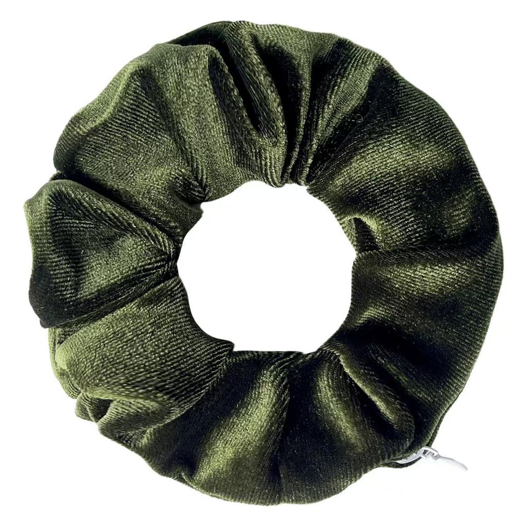 Gomas de terciopelo con bolsillo con cremallera para el pelo para mujer, Scrunchie oculto para el pelo, Sujetador de coleta, Bandas elásticas, Regalo para amiga