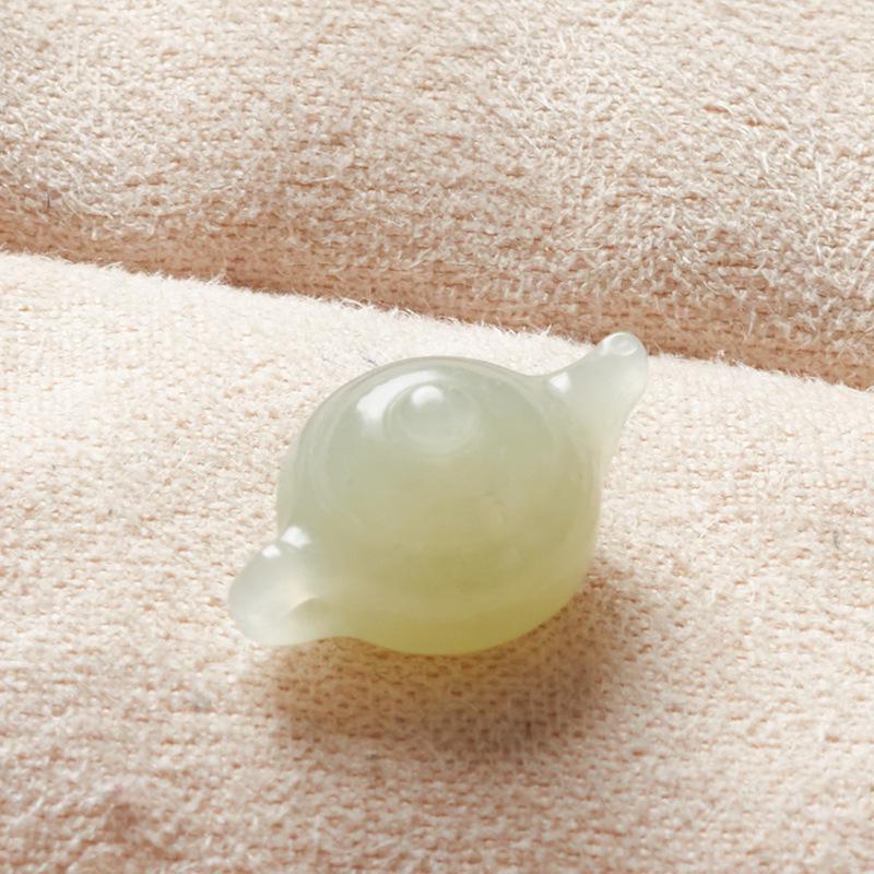 Hetian Jade Mahjong Pot Pendant for DIY Bracelet Beading