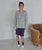 CITTA Wool Blend Cable V-Neck Knit_Ctk281(Melange Gray)