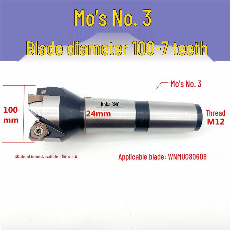 MFWN90 High-Speed Hexagonal Heavy Cutting Milling Cutter with Double-Sided Insert, Morse Taper 4 Turret R8