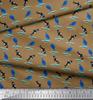 Soimoi Japan Crepe Satin Fabric Waves,Whale & Dolphin Ocean Decor Fabric Printed metre 42 Inch
