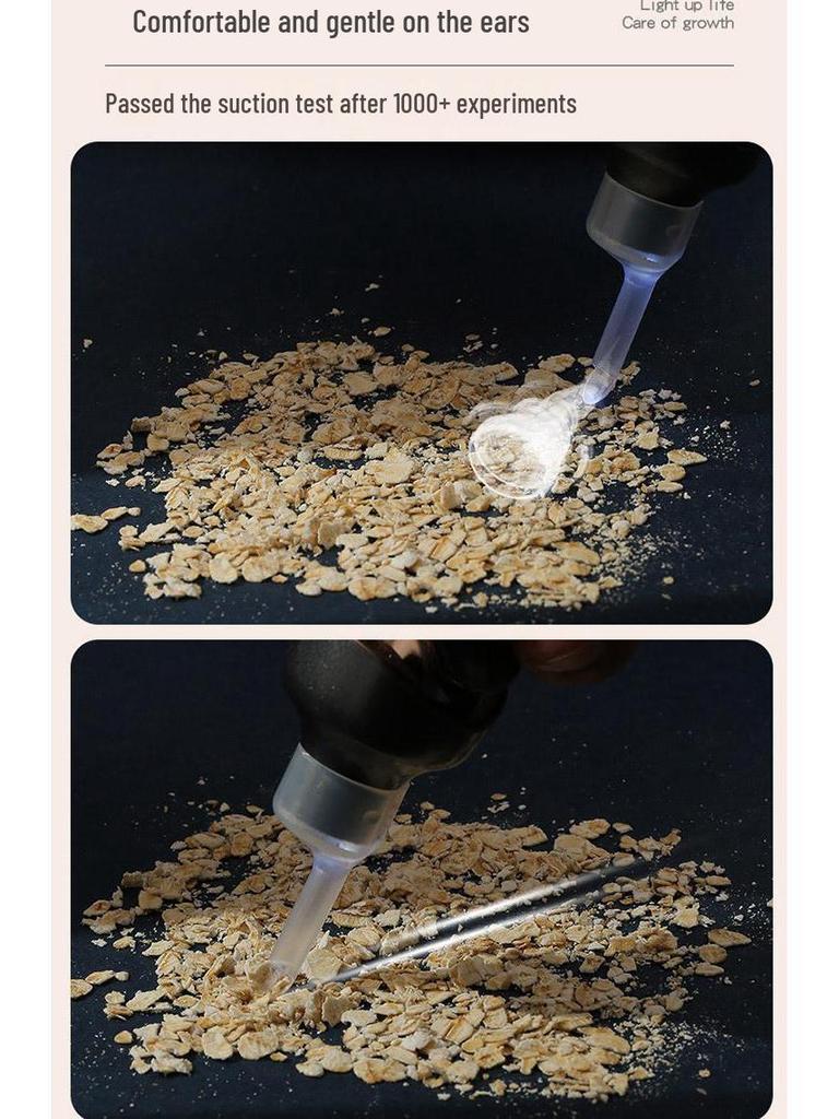 Beleuchtetes Elektrisches Ohrreiniger-Gerät mit Saugfunktion und Ohrlöffel für Erwachsene und Kinder