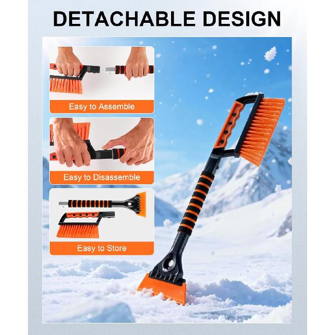 SINGARO Ice Scraper And Snow Brush For Car Windshield, Snow Scraper For Car, Snow Winter Car Necessities, Multi Functional Car Snow Removal Tools,