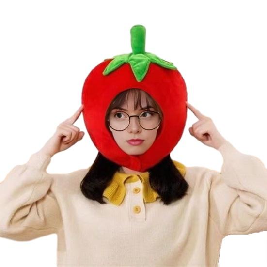 Foto clona Jasné barevné tvar ovoce jídlo Měkká plyšová pokrývka hlavy Otvor pro obličej Kostým internetové celebrity Párty rekvizita