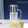Glass Cold Water Pitcher with Bamboo Lid Set