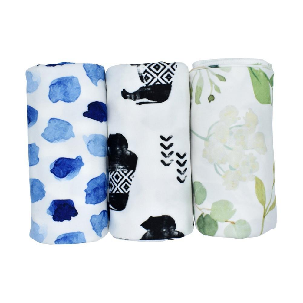 80*80cm  Multi-Functional Watercolor Printing Elastic Ultra-Flexible Towel Swaddle