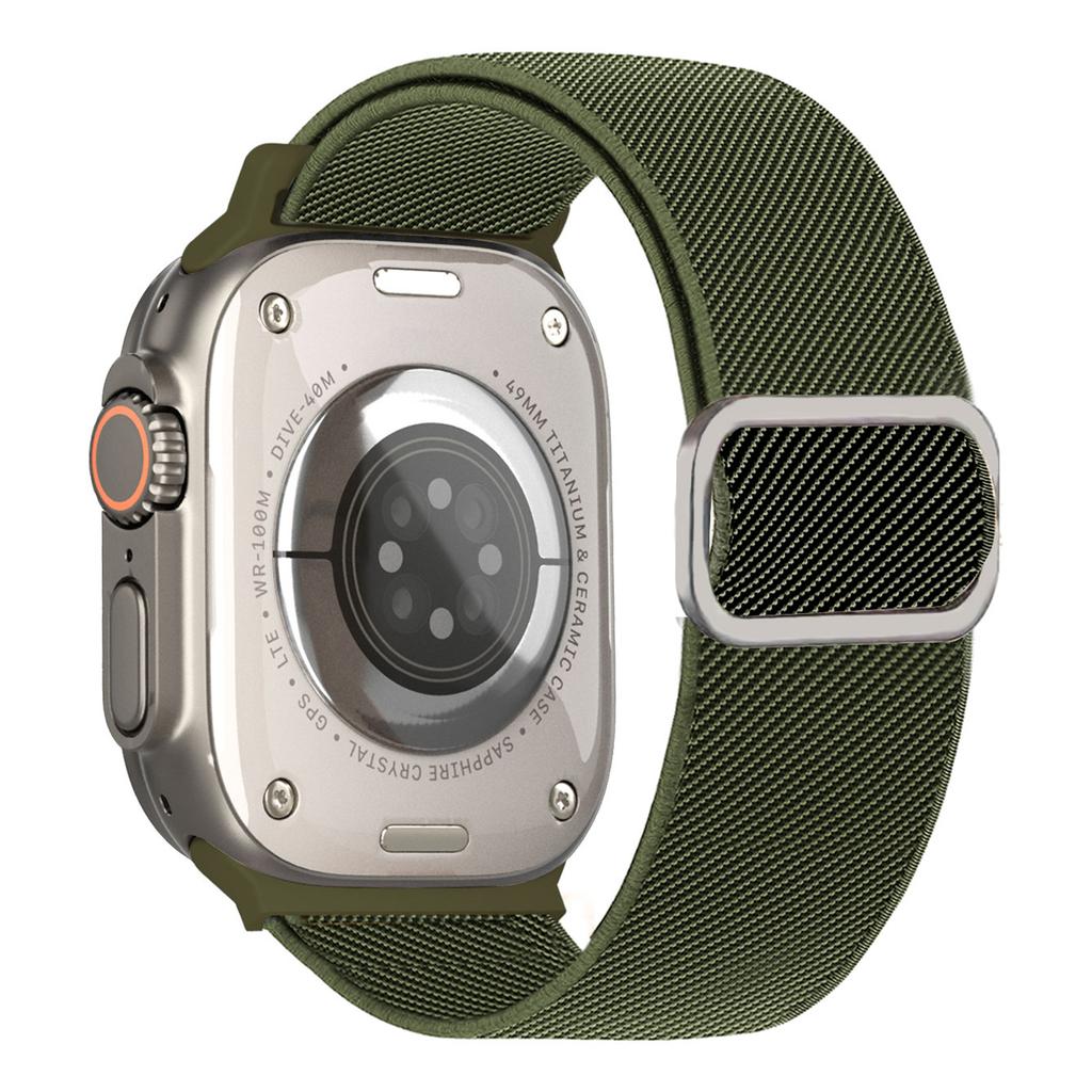 Textured Nylon Watch Band for Apple Watch Series 11 10 42mm / 9 8 7 41mm / SE3 SE2 SE 6 5 4 40mm / 3 2 1 38mm Adjustable Wrist Strap with Metal Buckle