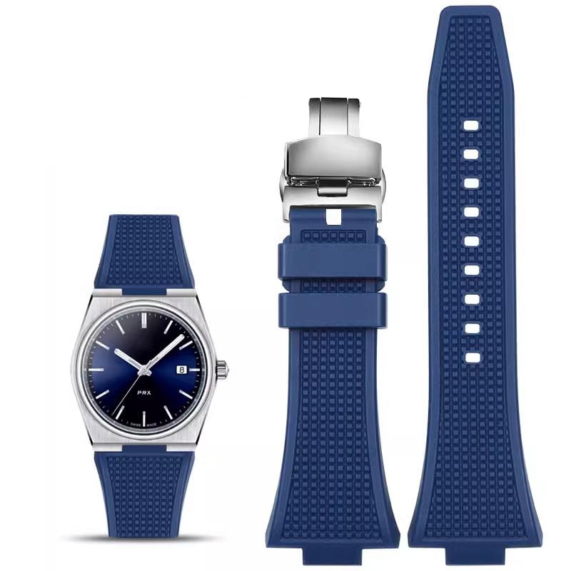 Watchband For Tissot PRX Series Super Player T137.407/T137.410 wristband Butterfly Buckle Men's High quality Watch Strap 26*12mm