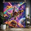 Miyotaa Lustiges Hunde Duschvorhang Set 60B x 71H Zoll Badezimmer Bulldogge Labrador Vintage Retro Lustiges Tier Wasserdicht Badezimmer
