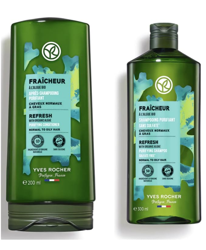 

Yves Rocher Healthy Scalp Shampoo, Conditioner, Pure Refresh, 1 bottle each