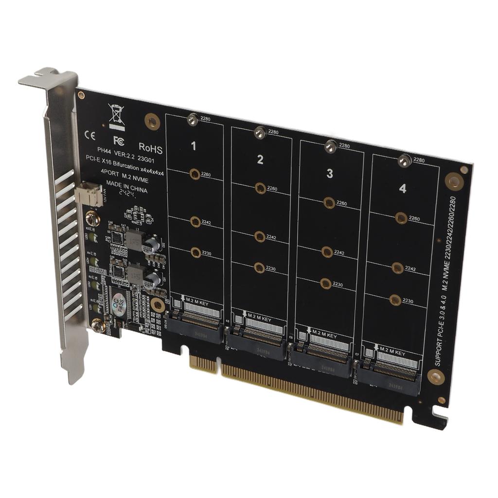 Placa Adaptadora 4 Portas M.2 NVMe SSD para PCIE X16 M Key Conversor Leitor de Disco Rígido Placa de Expansão PH44